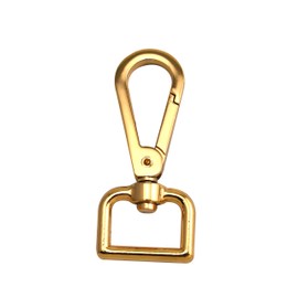 Wuuycoky Light Golden 0.8" Inner Diameter D Ring Smooth Medium Flat Buckle Lobster Clasps Swivel Snap Hooks Pack of 6