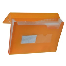 Tetis Orange Accordion Document Organiser with 2 Elastic Bands Portfolio Folder 13-Compartment Expandable File Organiser A4 File Accordion Folder with Corner Elastic Extension Folder Document Folder