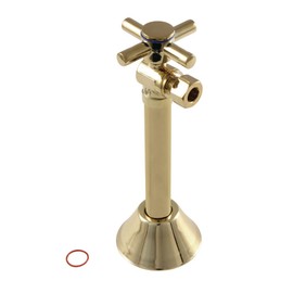 Kingston Brass CC83202DX Concord 1/2" Sweat x 3/8" OD Comp Angle Shut Off Valve with 5" Extension, Polished Brass