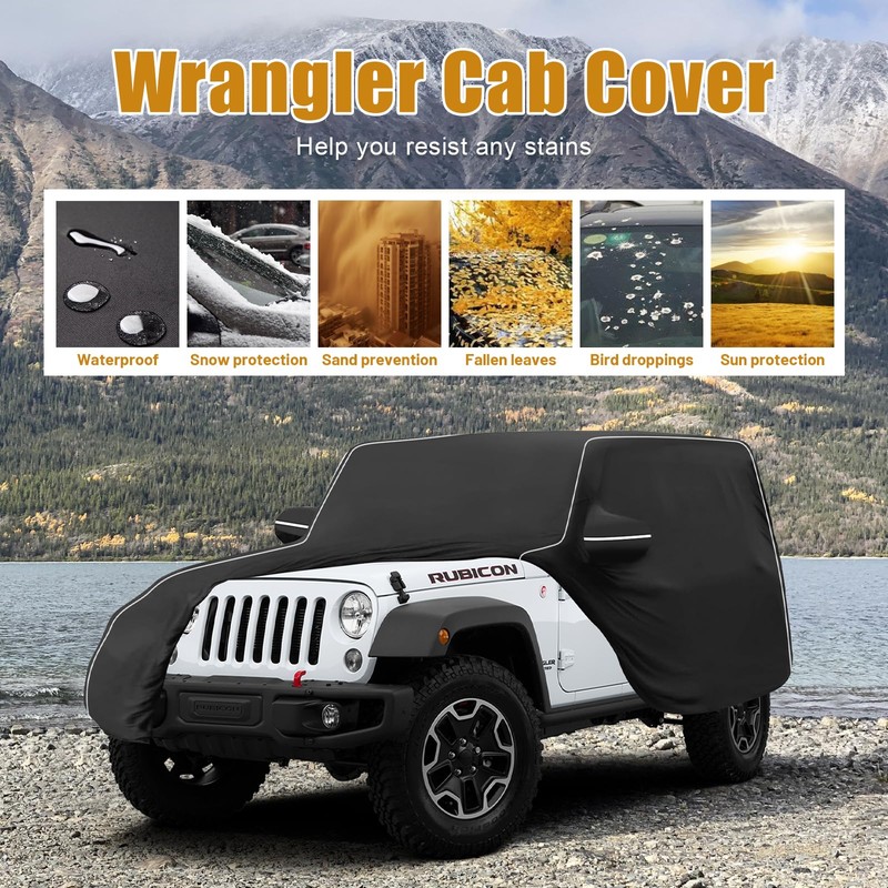 MAIKER Car Cover Waterproof All Weather Compatible with Jeep Wrangler