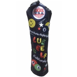 BLUE TEE GOLF HEADCOVER, BLUE TEE GOLF CALIFORNIA HEADCOVER, SMILE & PINBALL FAIRWAY BLACK