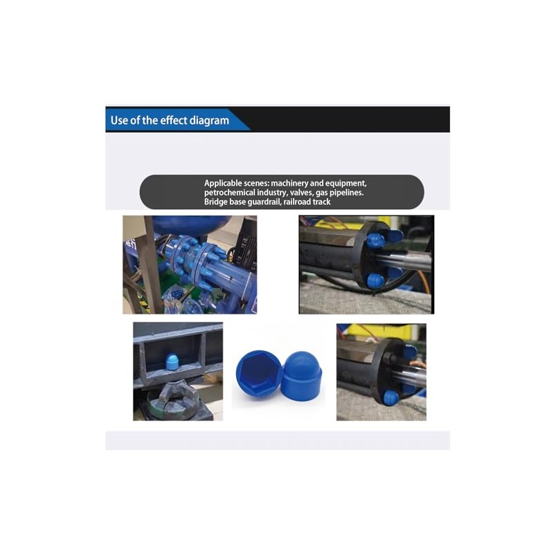 M10 Plastic Nut and Bolt Protection Dome Cover, Blue Hex
