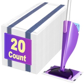 Vowanop Mop Pads Refill Compatible with Swiffer Wet Jet Spray Mops, Disposable Wet Jet Mopping Pads for Multi-Surface Floor Cleaning, Multi-Layer Thickening and Super Absorbent, 20 Count
