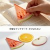 アクリル製 フルーツしおり 透明&可愛い 果物モチーフ ブックマーク 本・読書・手帳に おしゃれなギフト 卒業・誕生日・就職・母の日・父の日・記念品・ノベルティに人気 (スイカ/バナナ/半分のりんご/イチジク
