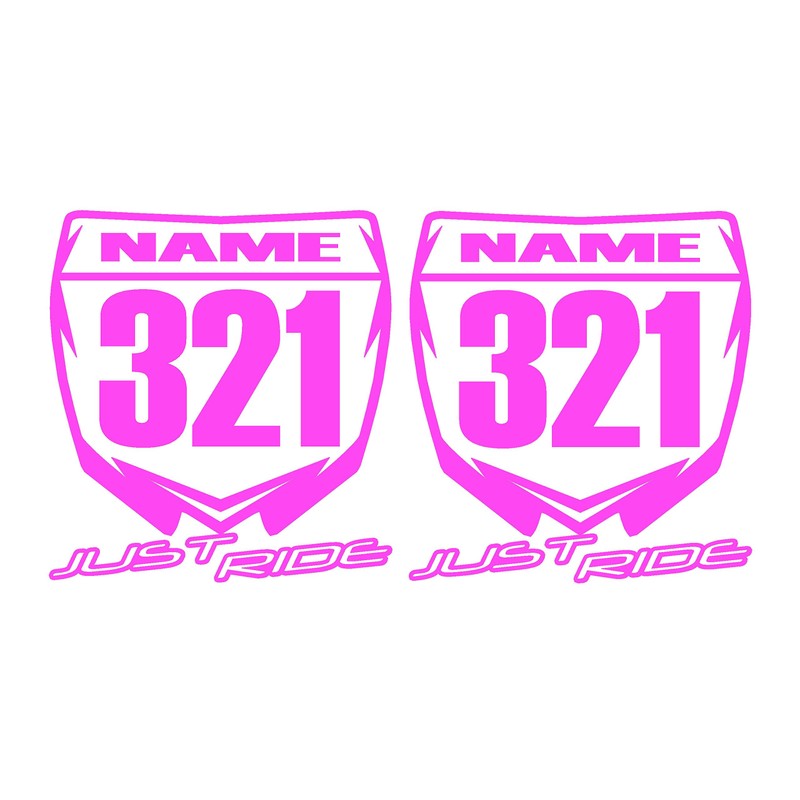 JUST RIDE Motocross Number Plate Replica Decal Stickers YZ