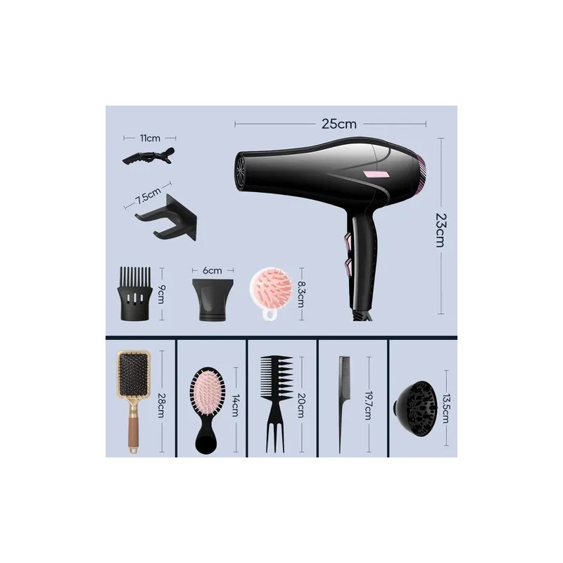 Secadora Cabello Con Difusor Profesional Para Estetica Mujer