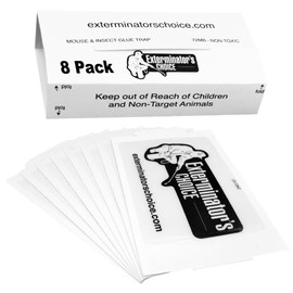 Exterminators Choice Large White Sticky Glue Boards for Insects - 8 Pack Flat Boards - Odorless Adhesive for Indoor Ant & Beetle Catching