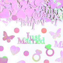 Tourima Just Married Confetti Wedding Decoration, Wedding Confetti Hearts Confetti Decoration, Wedding Decoration Table & Wedding Decoration Table Decoration, Mr & Mrs Wedding Decoration Gift