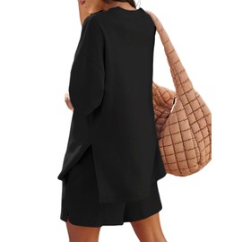 COCCKO 2 Piece Sets For Women Summer Lounge Set Oversized Shirts Biker Shorts Matching Airport Travel Outfit