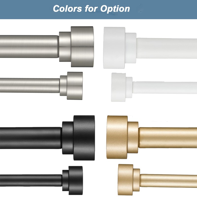 Heavy Duty Double Curtain Rods with Cylindrical Cap Finials -