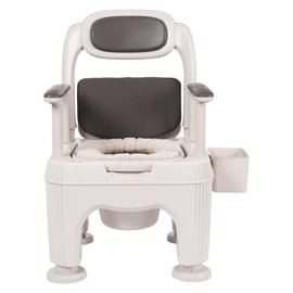 Bedside Toilet, Portable Toilet with Tissue Box and Garbage Bags,Height Adjustable Adult Potty Chair for Pregnant Women, Patients, Elderly People(Coffee)