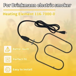 Electric Heating Element for Brinkmann Smoker Replacement, 1500W 120V Heating Coil Fits 810-7080-K, 850-7005-0, 810-7090-S, 116-7000-0 Electric Smoker Parts