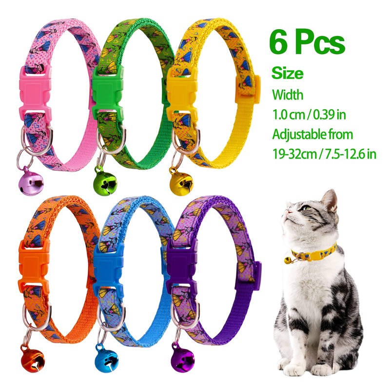 Jecikelon 6 PCS Puppy Collars Adjustable Pup Collar for XSmall