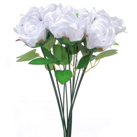 Everything Included DIY Kit for 7 Eternal Roses! Features Preformed Petals with Gold Edge, Steel Wires, Artificial Leaves & Roll of Florist Tape(Need Assembly) for Wedding,Anniversary