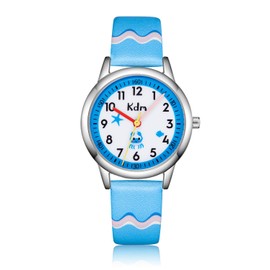 CIVO Children's Watch Analogue Children's Watches for Boys Girls Set Children's Watches Time Learning Waterproof Children's Watch Easy to Read for Age 4-12 Children Large Birthday Gifts, b-5 blue,