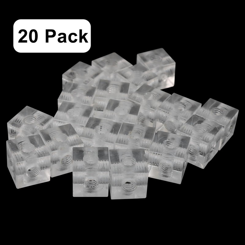 Piutouyar 20 Pack Acrylic Corner Brackets, Clear Cube Corner Brace