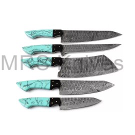 KNIVES SET HANDMADE DAMASCUS STEEL CHEF KNIFE SET KITCHEN KNIVES SET
