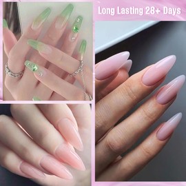 MTSSII 6PCS Jelly Gel Nail Polish Transparent Nude Pink Green Violet Colors Sheer Gel Polish Kit for Salon Gel Manicure and Nail Art DIY at Home