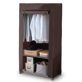 Iris Ohyama Wardrobe Cover Rack Parts Metal Rack Color Metal Steel Rack Compatible Pole Diameter: 1.0 inch (25 mm) MR-91CV Brown (W x D x H) Approx. 35.8 x 18.1 x 68.7 inches (91 x 46 x 174.5 cm)