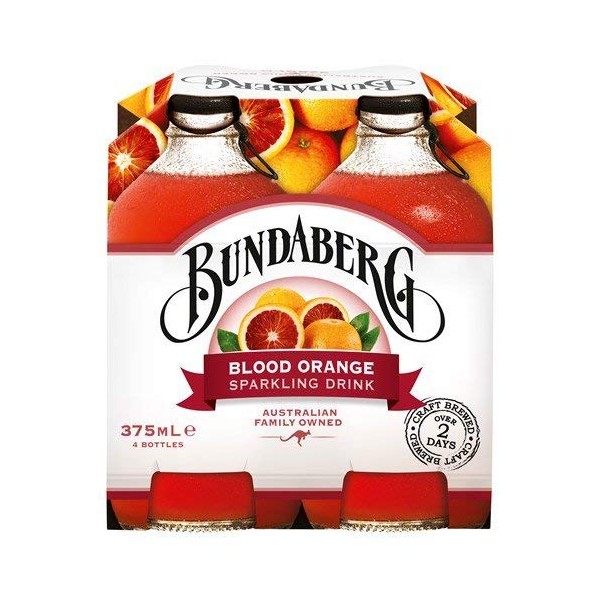 Bundaberg Blood Orange Sparkling Fruit Drink 4-Pack Made in Australia