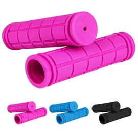 URAQT Children's Bicycle Grips, 22 mm Handlebar Grips, Bicycle Children with Highest Safety, Impact Protection, Children's Bicycle Grips Rubber Grips for Scooter, Tricycle, Children's Bike, Pink