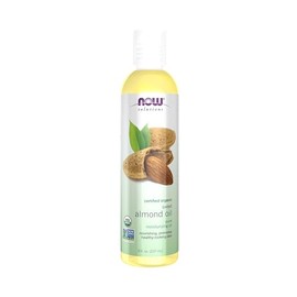 NOW Solutions, Organic Sweet Almond Oil, 100 Pure Moisturizing Oil, Promotes Healthy-Looking Skin, Unscented Oil, 8-Ounce                             