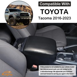 Aunginsy Center Console Armrest Protector Cover Compatible with Toyota Tacoma 2016-2023 Truck Central Armrest Seat Storage Box Cover Cushion Lid Protector Pad Waterproof Anti-Scratch ABS Accessories