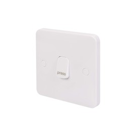 Schneider Electric Lisse White Moulded - Single Retractable 2 Way Push Button Light Switch, 10A, GGBL1012RPS, White, Pack of 10
