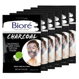 Bioré Biore Charcoal Whipped Purifying Detox Mask, with Naturally Purifying Charcoal, - Pack of 12