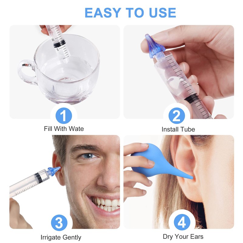 2 Pieces Ear Wax Cleaner Syringe Tip Ear Wax Flusher