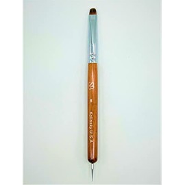 Spontaneous Beauty Premium Kolinsky French Brush (Size 8 with Dotting Tool, Wood Handle)