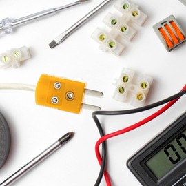 VILLCASE Pack of 4 K-type thermocouple plug adapters, plastic and metal, yellow, for precise temperature measurement and easy installation