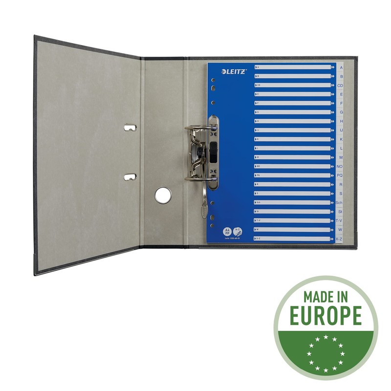 Leitz A4 A-Z Index, Heavy Duty Plastic and Cardboard, Blue/White