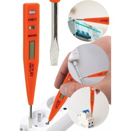 PARENCE. - 12-250V LCD Electronic Voltage Tester - Accurate Diagnostic Tool for Electricians and DIY Enthusiasts