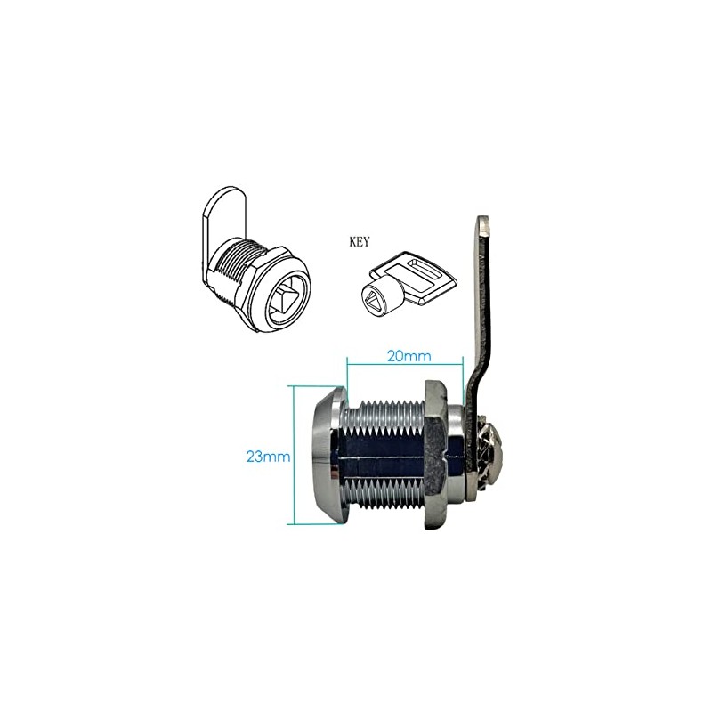 Cerradura de leva con llave triangular, cerradura tubular similar con