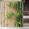 EVRCVAR Bamboo Shower Curtain Green Leaf Zen Spa Japanese Asian