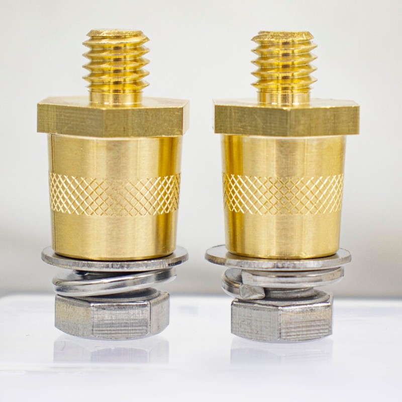Battery Terminal Post Adapter, 3/8"-16 Thread Female Brass, Charging Post