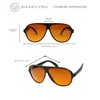 ShadyVEU Swank Blue Blocking Amber Tinted Lens Pilot Sunglasses Large