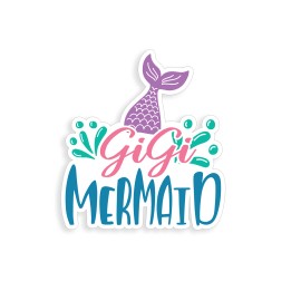 Reel Sticky Gigi Mermaid Sticker Beach Laptop Ocean Tail Car Vehicle Window Bumper Decal