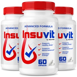 (3 Pack) Insuvit Advanced Capsules – Clean Daily Formula with Well-Rounded Blend to Support Healthy Circulation, Natural Energy, and Balanced Levels | Easy-to-Swallow Pills (180 Capsules)