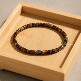 Unbranded Tiger Eye Hematite Bracelet Healing Men Energy Jewelry Husband Dad BoyfriendGift