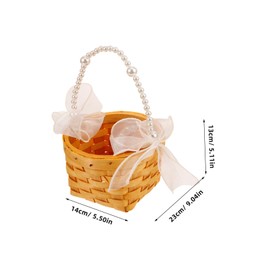 Levemolo Handwoven Flower Basket with Handle Small Woven Gift Basket for Wedding Party Favors for Home Organization and Decorations