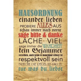 Ontrada Holzschild 20x30cm Hausordnung sage Bitte Danke Holz Schild