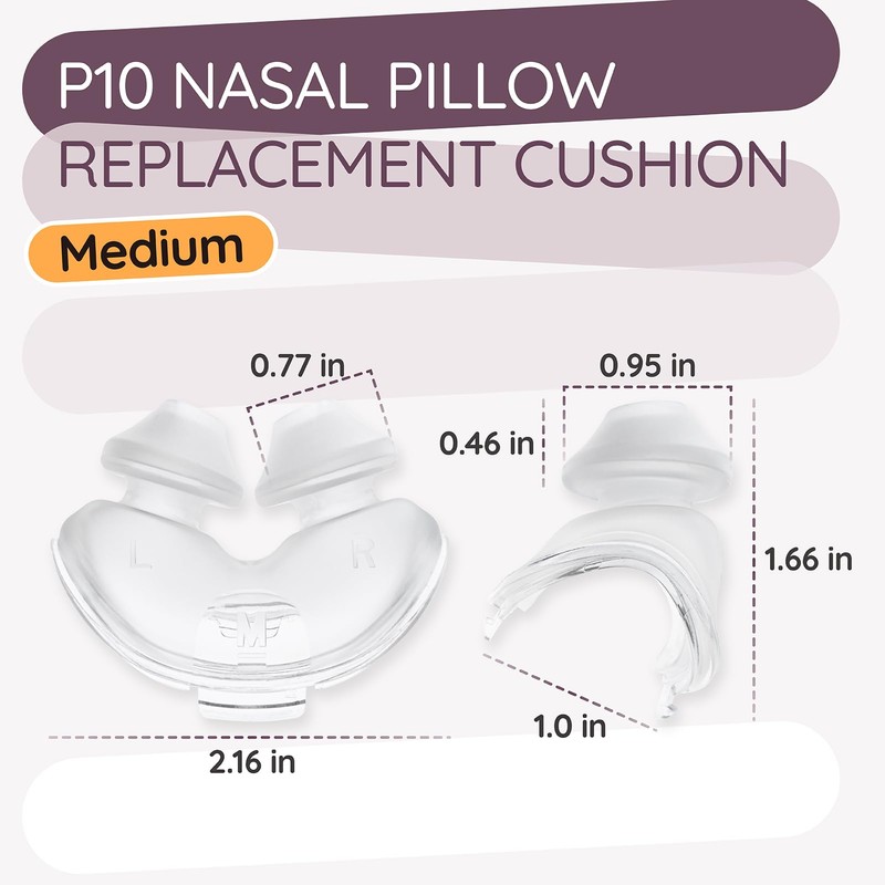 Nasal Pillow Cushion Replacement for Resmed AirFit P10 Frame Nose