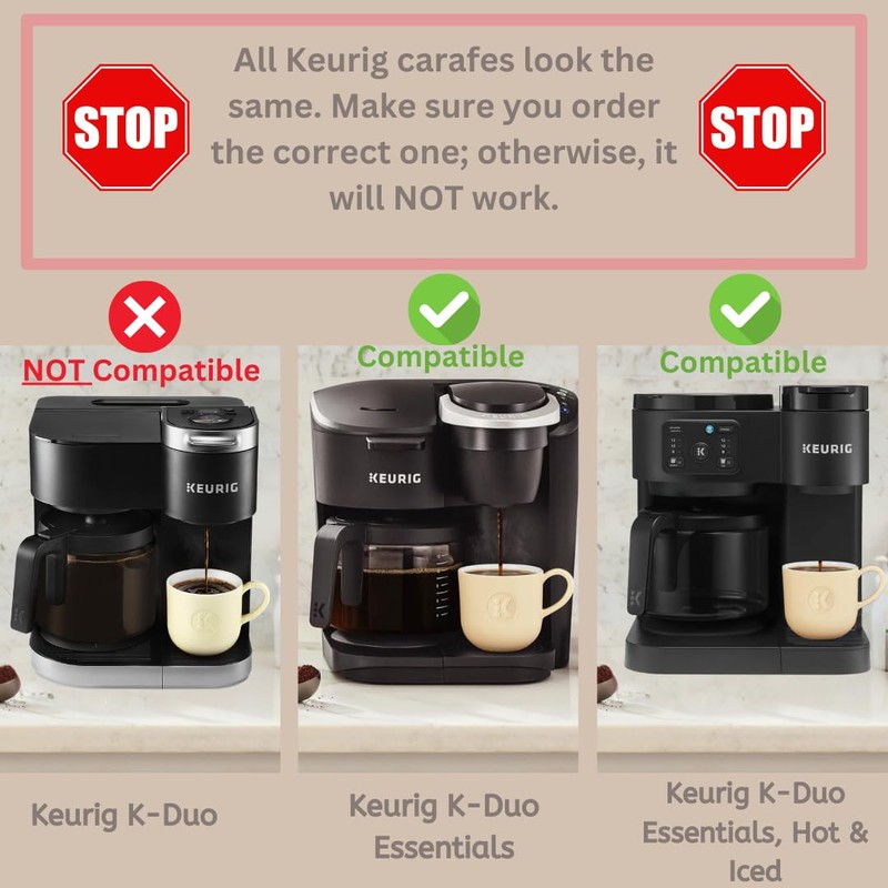 Replacement 12-Cup Coffee Pot Carafe for Keurig K-Duo Essentials &