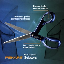 Fiskars Explore Scissors, Design Collection, Blue Expanse, 8 Inches