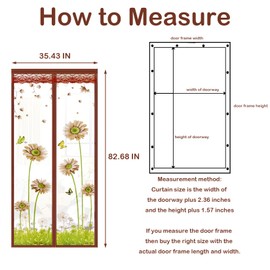 57lilina Door Mesh Screen with Magnet, Fly Hanging Temporary Magic Patio Heavy Duty Front Back Screen Magnetic Closure, Portable French Net for Door to Keep Bugs Out Doorway Curtain 35x83 in