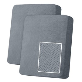 YSTELLAA Stretch Seat Cushion Cover, Sofa Seat Cushion Cover, Non-Slip, Elastic Sofa Seat Cushion Covers, Universal Seat Cushion Cover, Living Room, Sofa Protector, 1 Seater - 2 Pieces, Light Grey