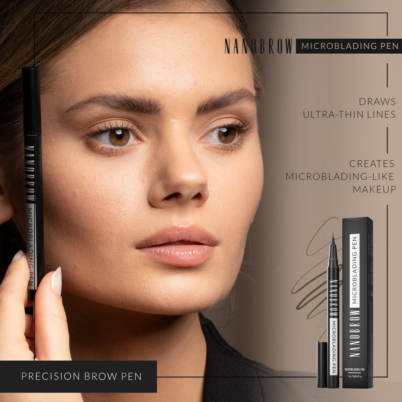 Nanobrow Microblading Eyebrow Makeup Marker Brown - Eyebrow Effect, Enhanced,