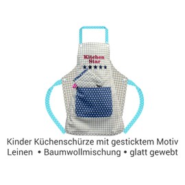 Emily ́s Check Chef's Hat in One Size or Kitchen Apron & Oven Glove Available in 2 Sizes – for Boys and Girls in 4 Designs – Lovely Design and High Quality Workmanship